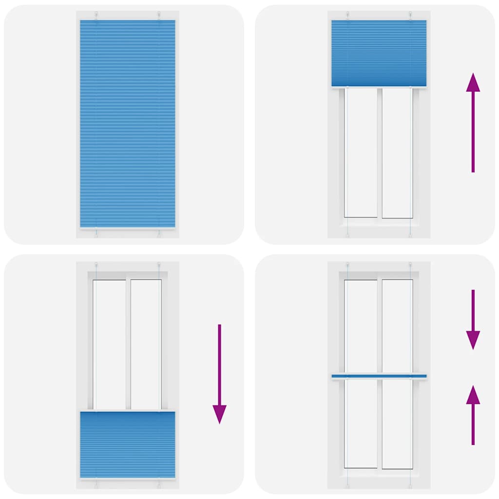 Plisserad persienn blå 90x200 cm tyg bredd 89,4 cm polyester