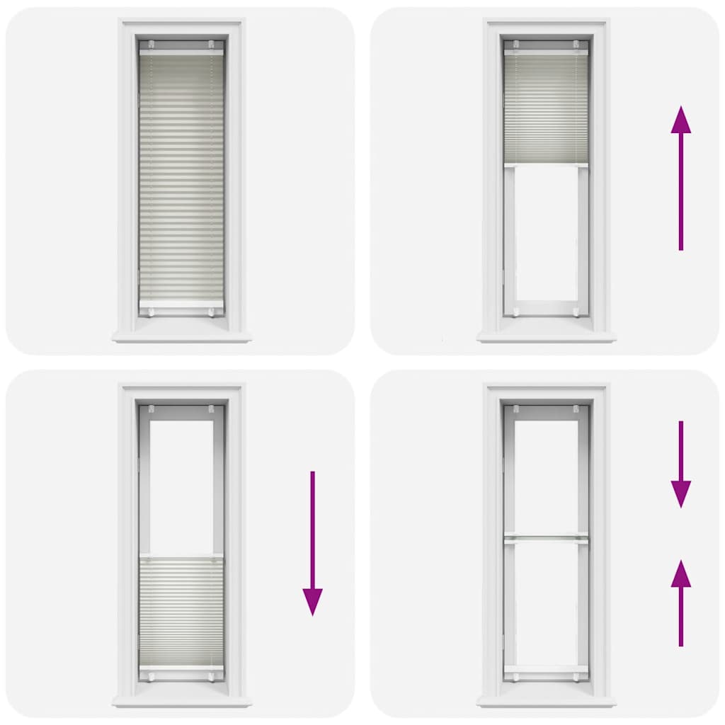 Plisserad persienn ljusgrå 45x100cm tyg bredd 44,4cm polyester