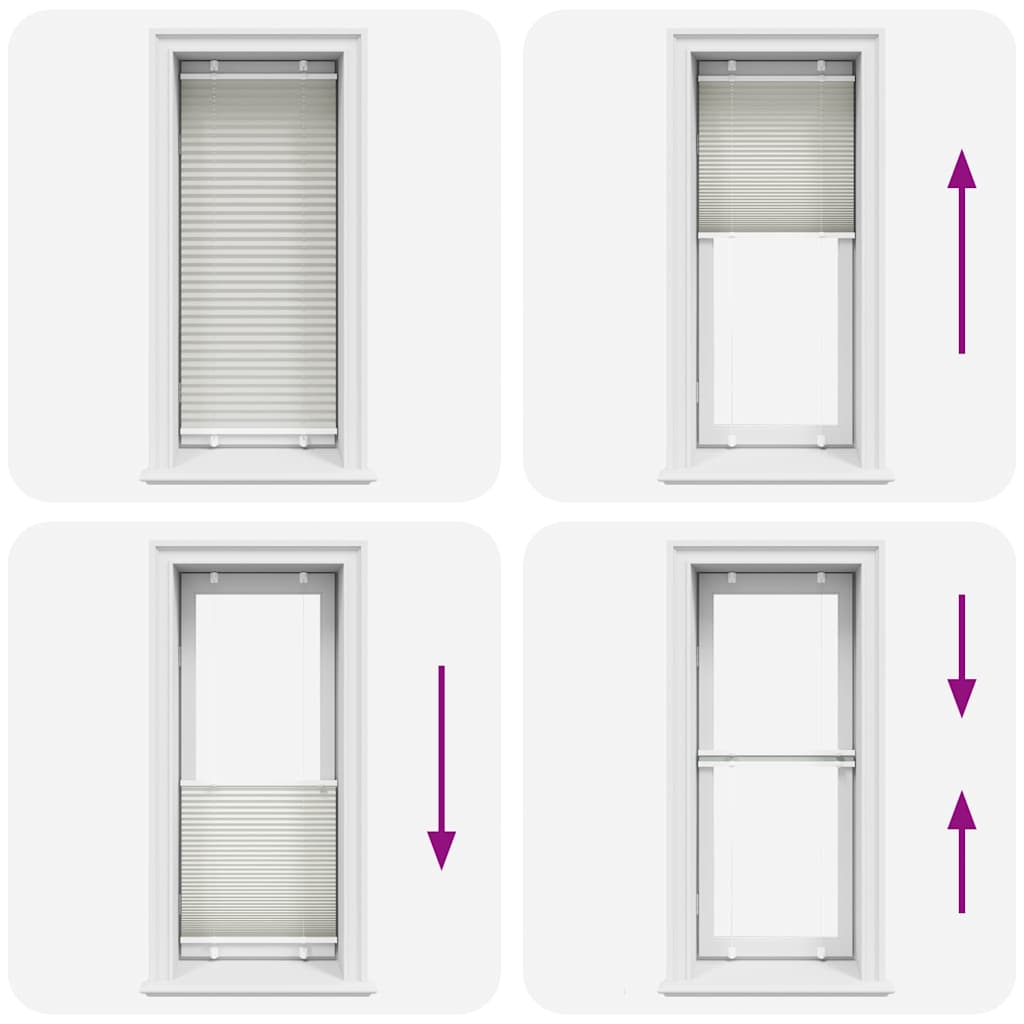 Plisserad persienn ljusgrå 65x150cm tyg bredd 64,4cm polyester