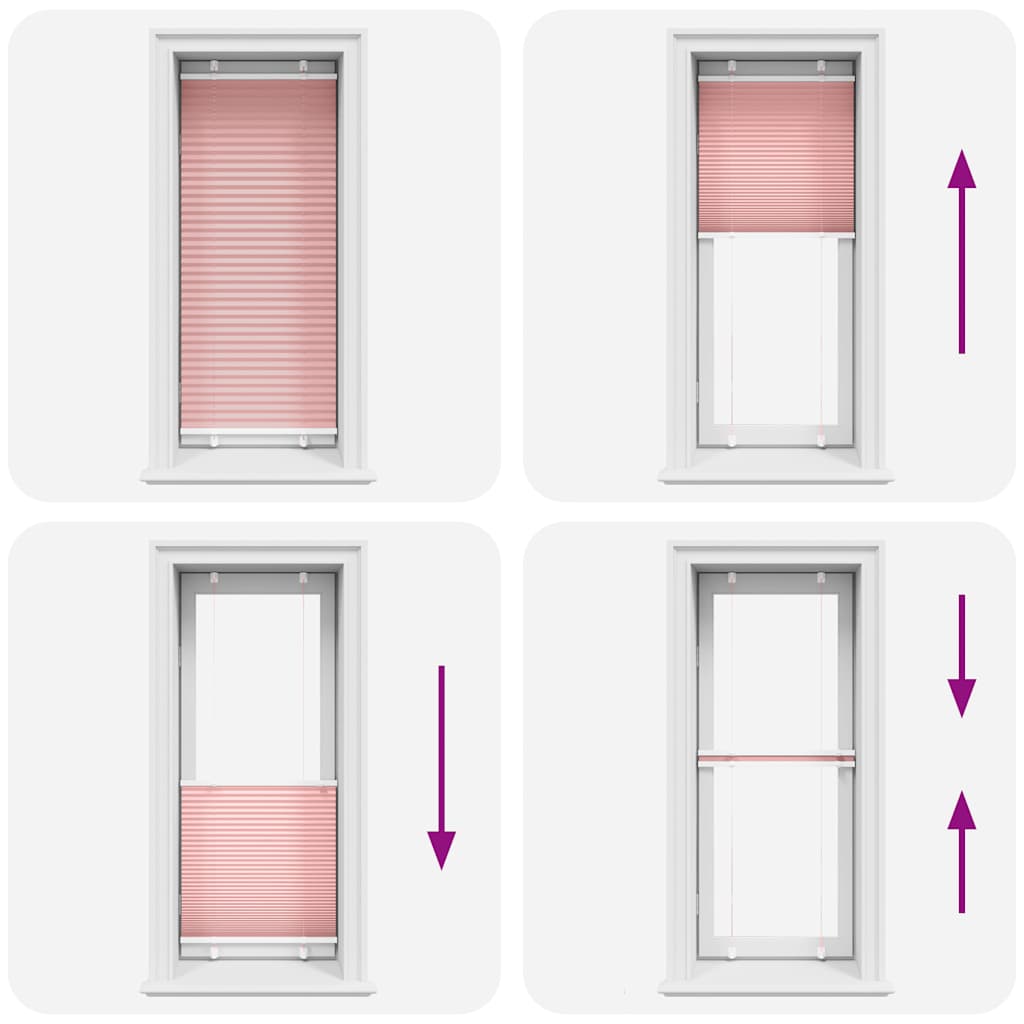 Plisserad persienn rosa 60x150cm tyg bredd 59,4cm polyester