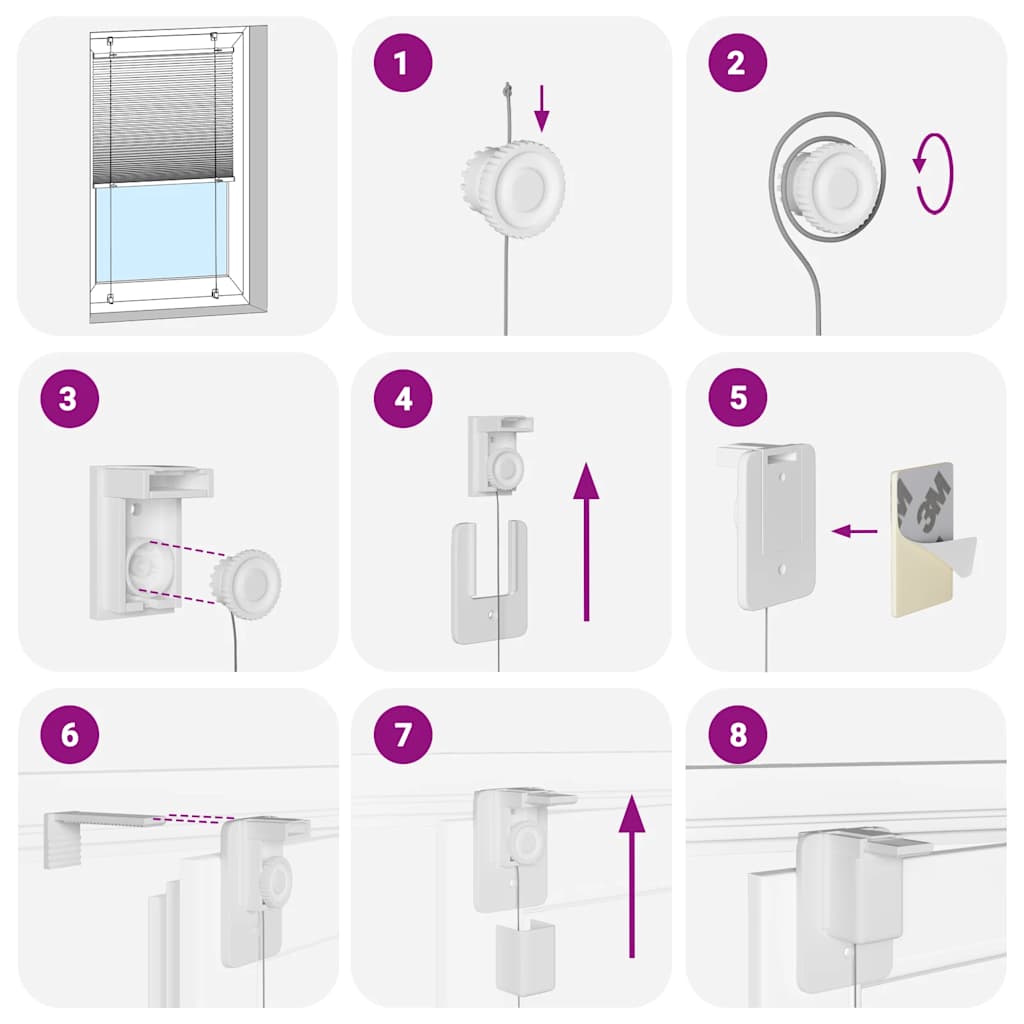 Plisserad persienn vit 90x150 cm tyg bredd 89,4 cm polyester