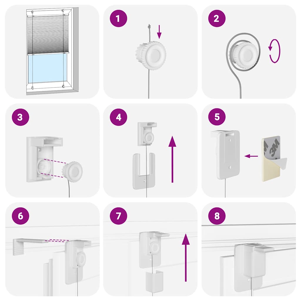 Plisserad persienn vit 95x150 cm tyg bredd 94,4 cm polyester