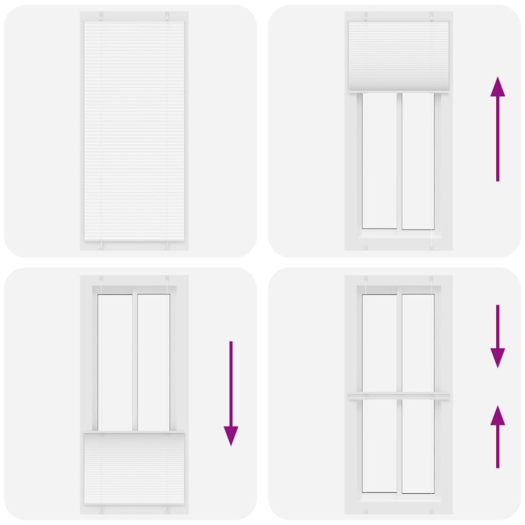 Plisserad persienn vit 95x200 cm tyg bredd 94,4 cm polyester