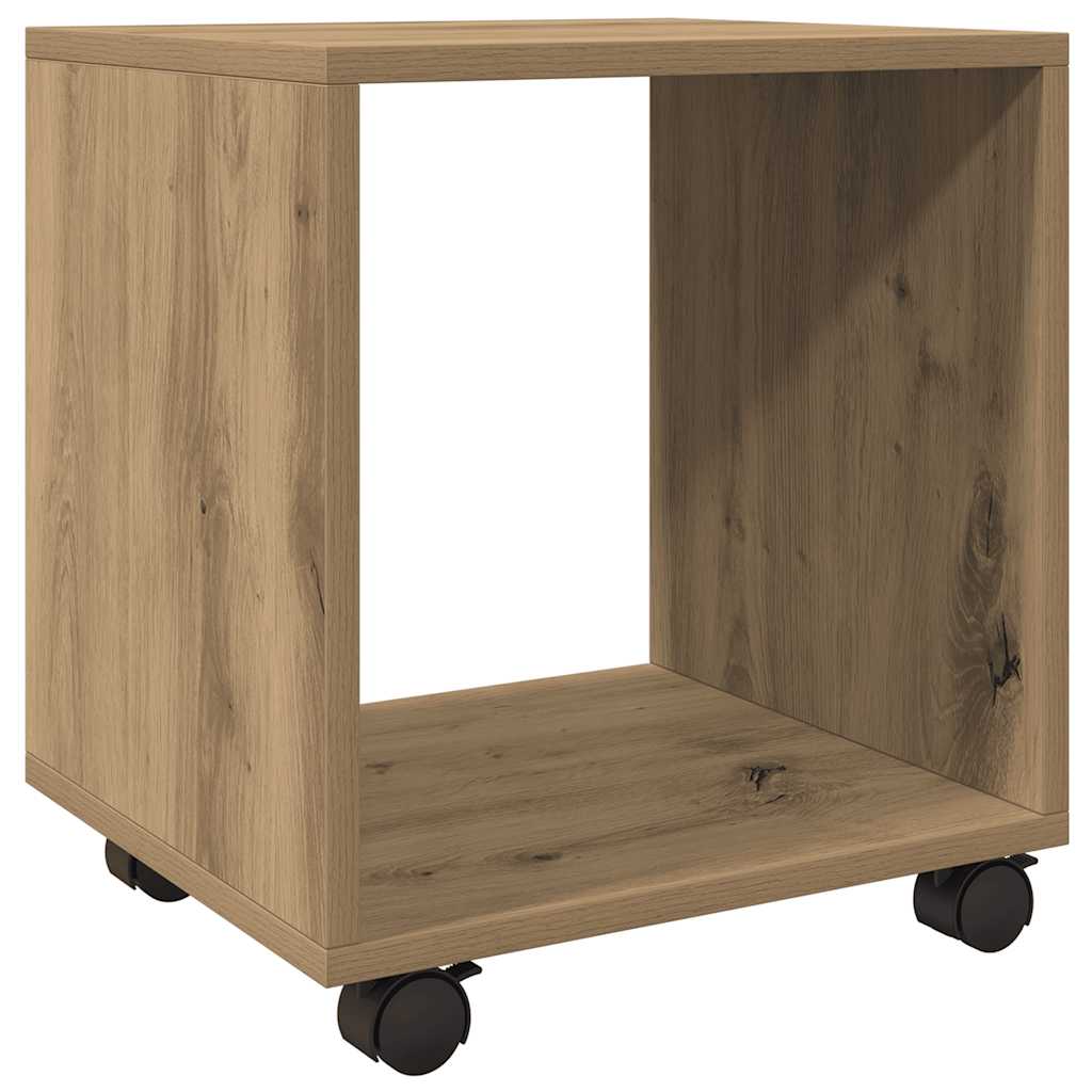 Skåp med hjul ek 37x33x42,5 cm konstruerat trä