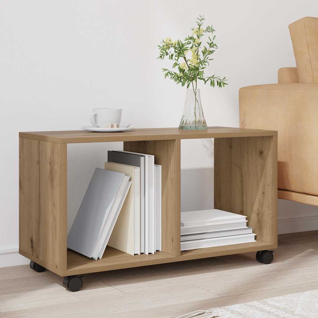 Skåp med hjul ek 72x33x42,5 cm konstruerat trä