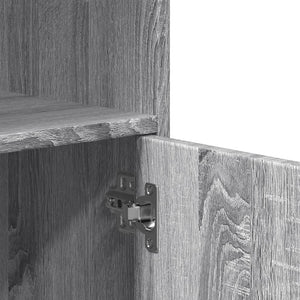 Skåp med hjul grå sonoma 55x40x91 cm konstruerat trä