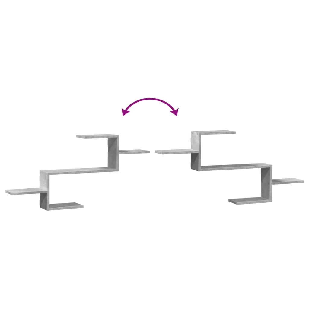 Vägghylla betonggrå 104x15x49 cm konstruerat trä