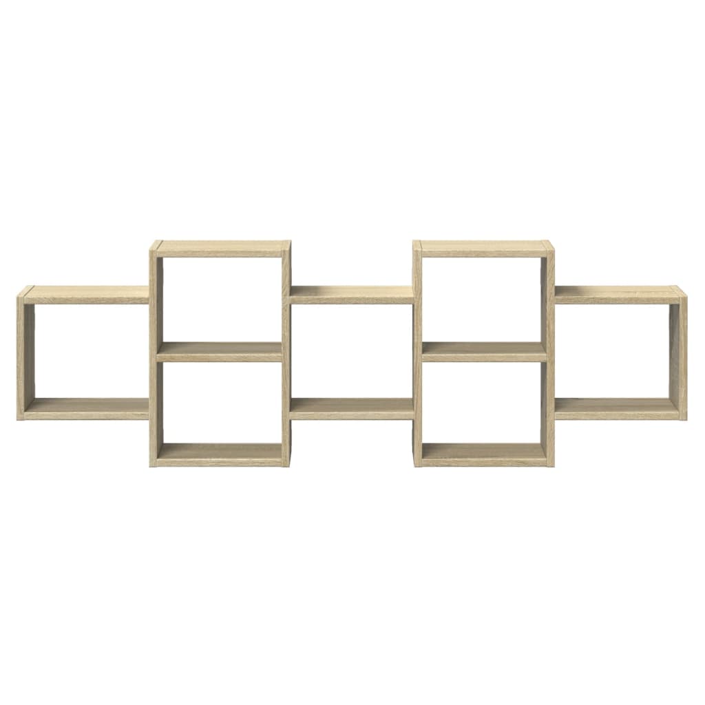 Vägghylla sonoma-ek 129x18x42 cm konstruerat trä