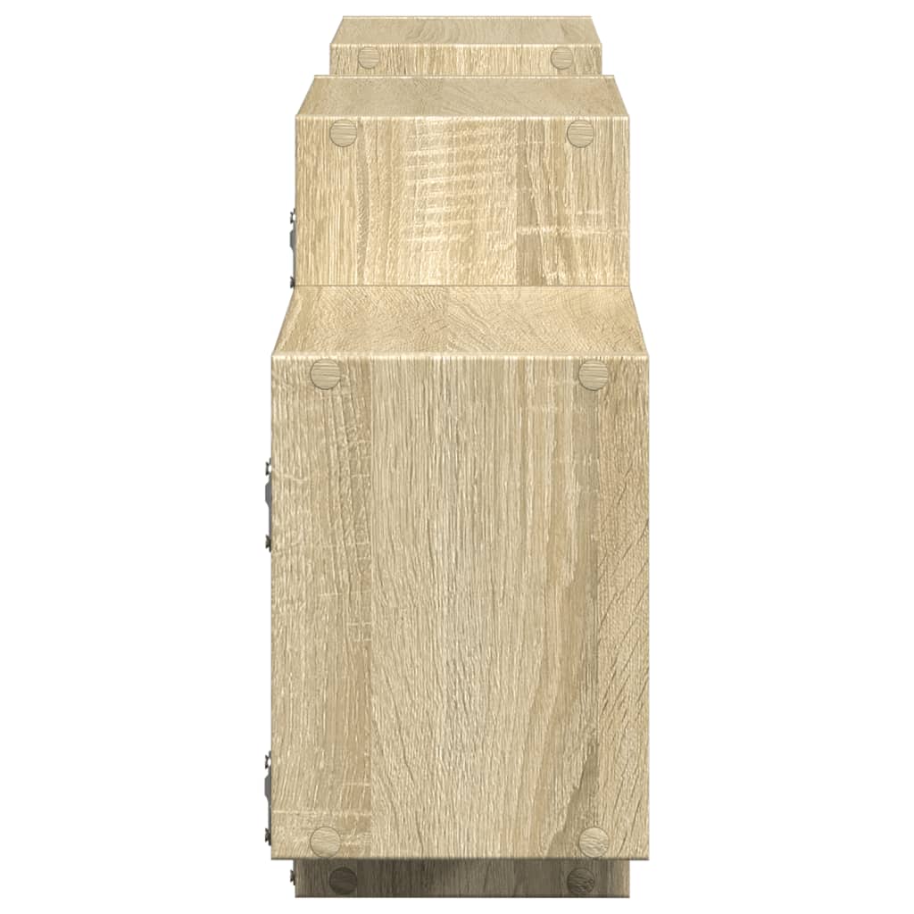 Vägghylla sonoma-ek 129x18x42 cm konstruerat trä