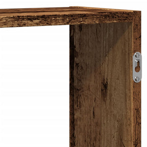 Vägghylla åldrat trä 129x18x42 cm konstruerat trä