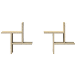 Vägghyllor 2 st sonoma-ek 38x12x38 cm konstruerat trä