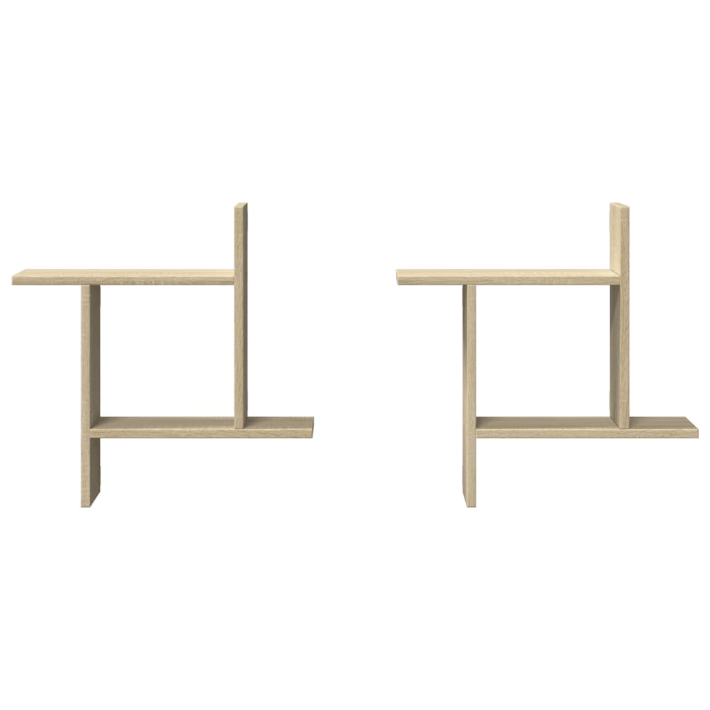 Vägghyllor 2 st sonoma-ek 50x12x50 cm konstruerat trä