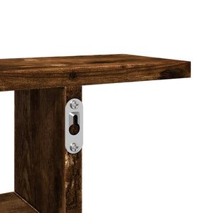 Vägghyllor 2 st rökfärgad ek 50x12x50 cm konstruerat trä