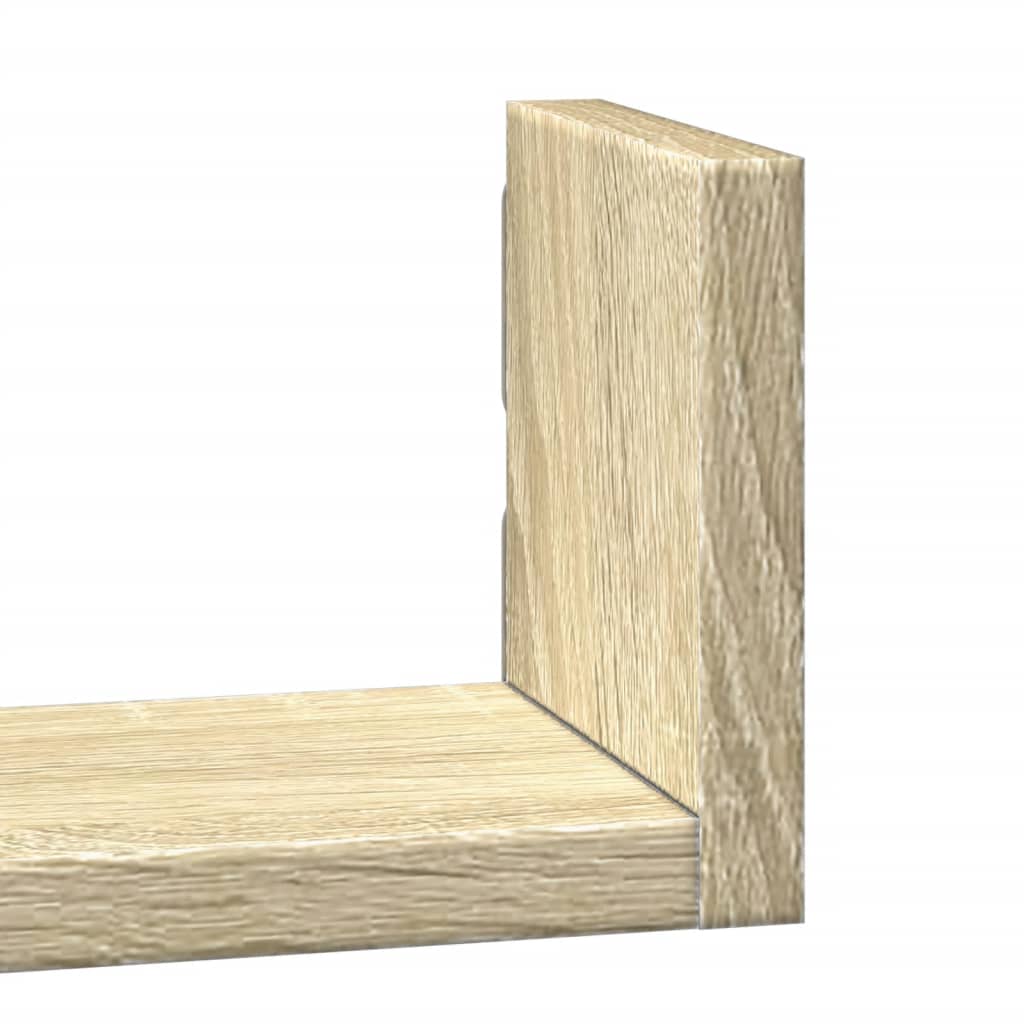 Vägghylla 3 st sonoma ek konstruerat trä