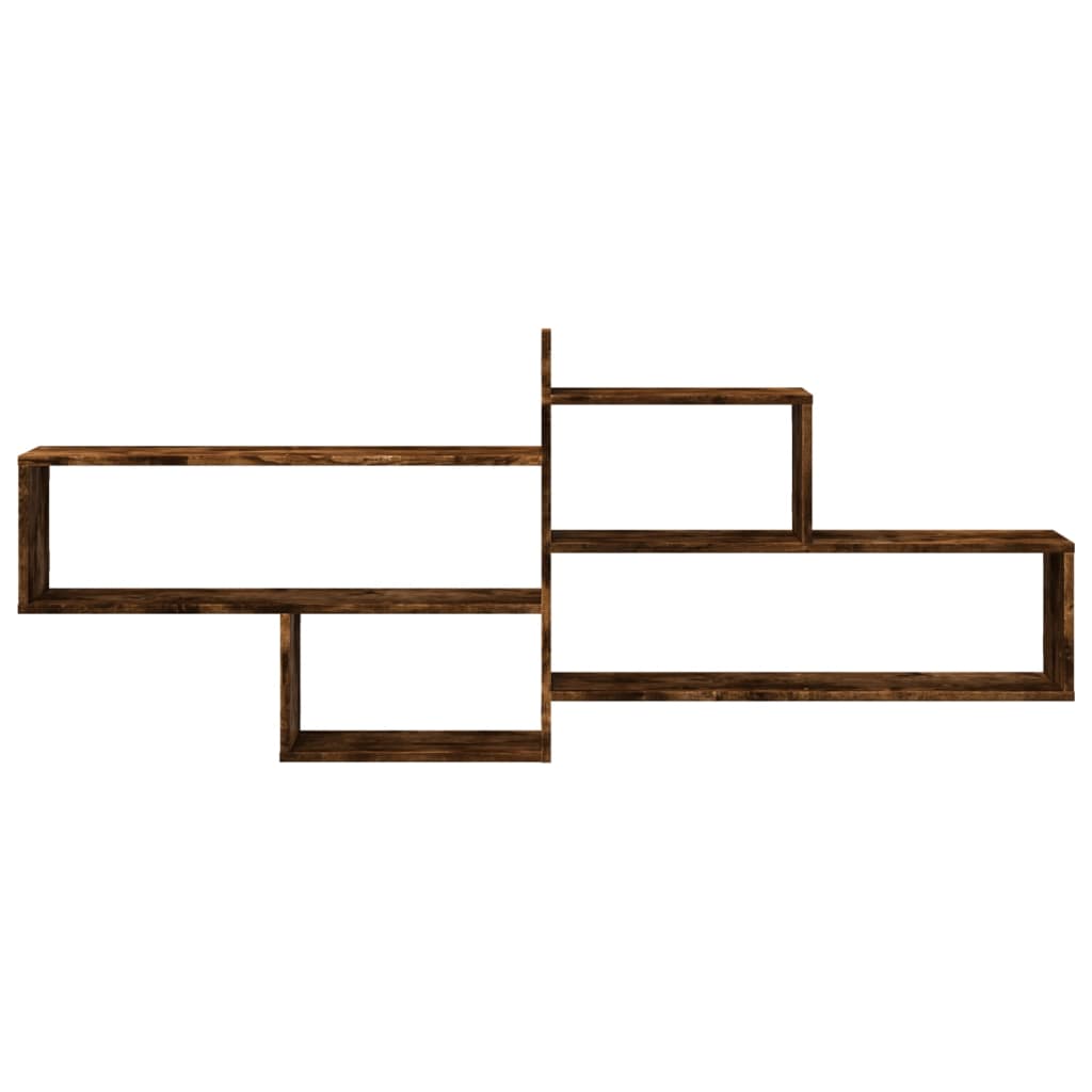 Vägghylla rökfärgad ek 167,5x18x68 cm konstruerat trä