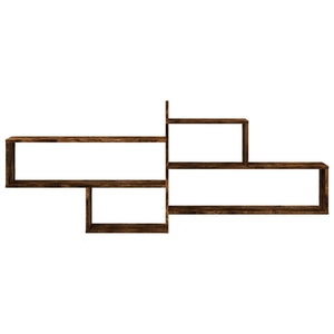 Vägghylla rökfärgad ek 167,5x18x68 cm konstruerat trä