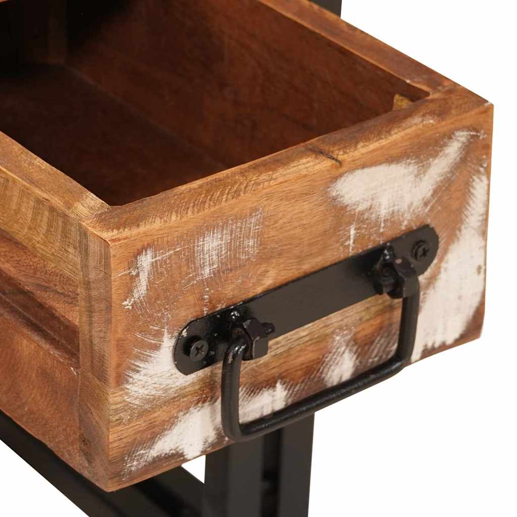 Sidobord med låda 30 x 30 x 40 cm Solid återvunnen trä