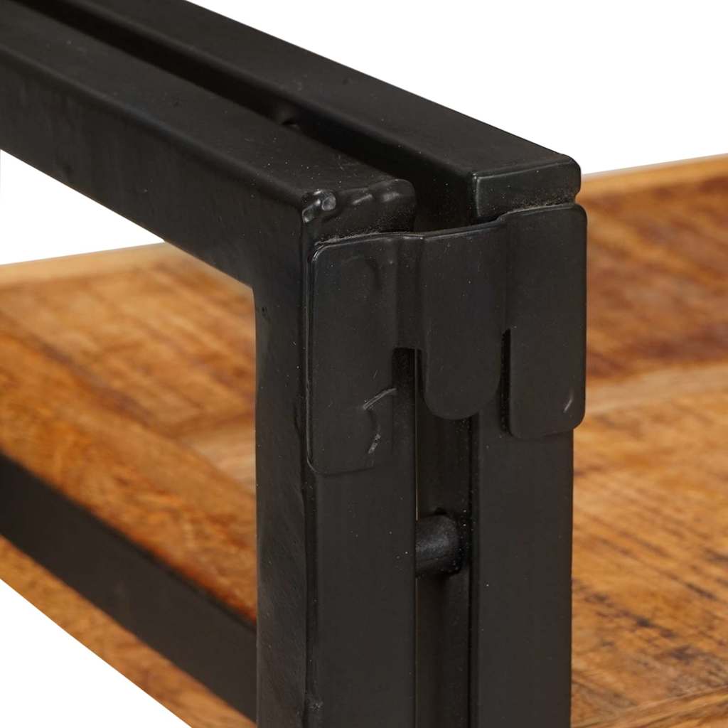 Sängbord 2 pcs Brun och svart 38 x 33 x 58 cm Massivt mangoträ