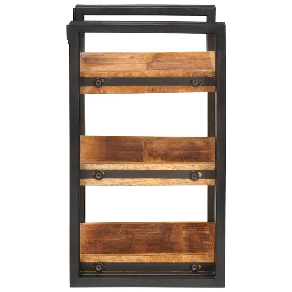 Sängbord 2 pcs Brun och svart 38 x 33 x 58 cm Massivt mangoträ