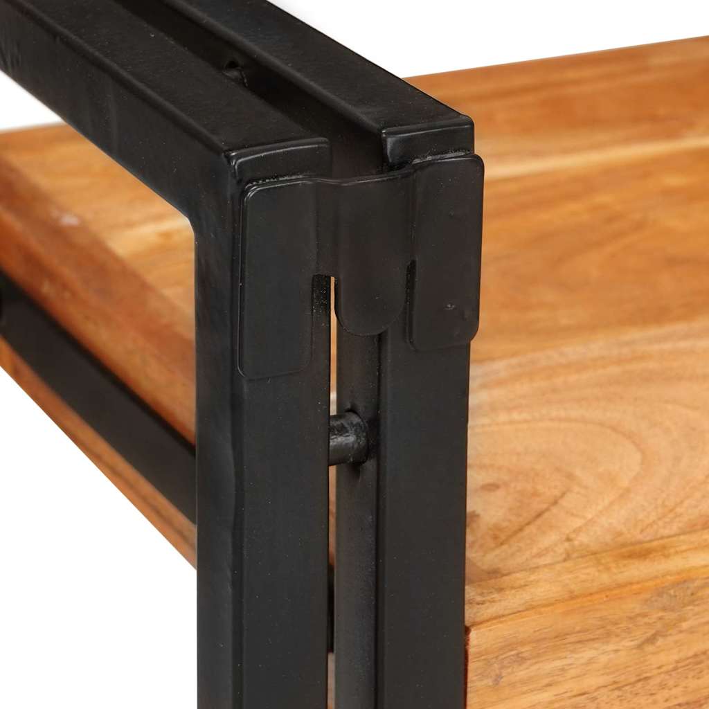 Sängbord Brun och svart 38 x 33 x 58 cm Massivt Trä Akacia
