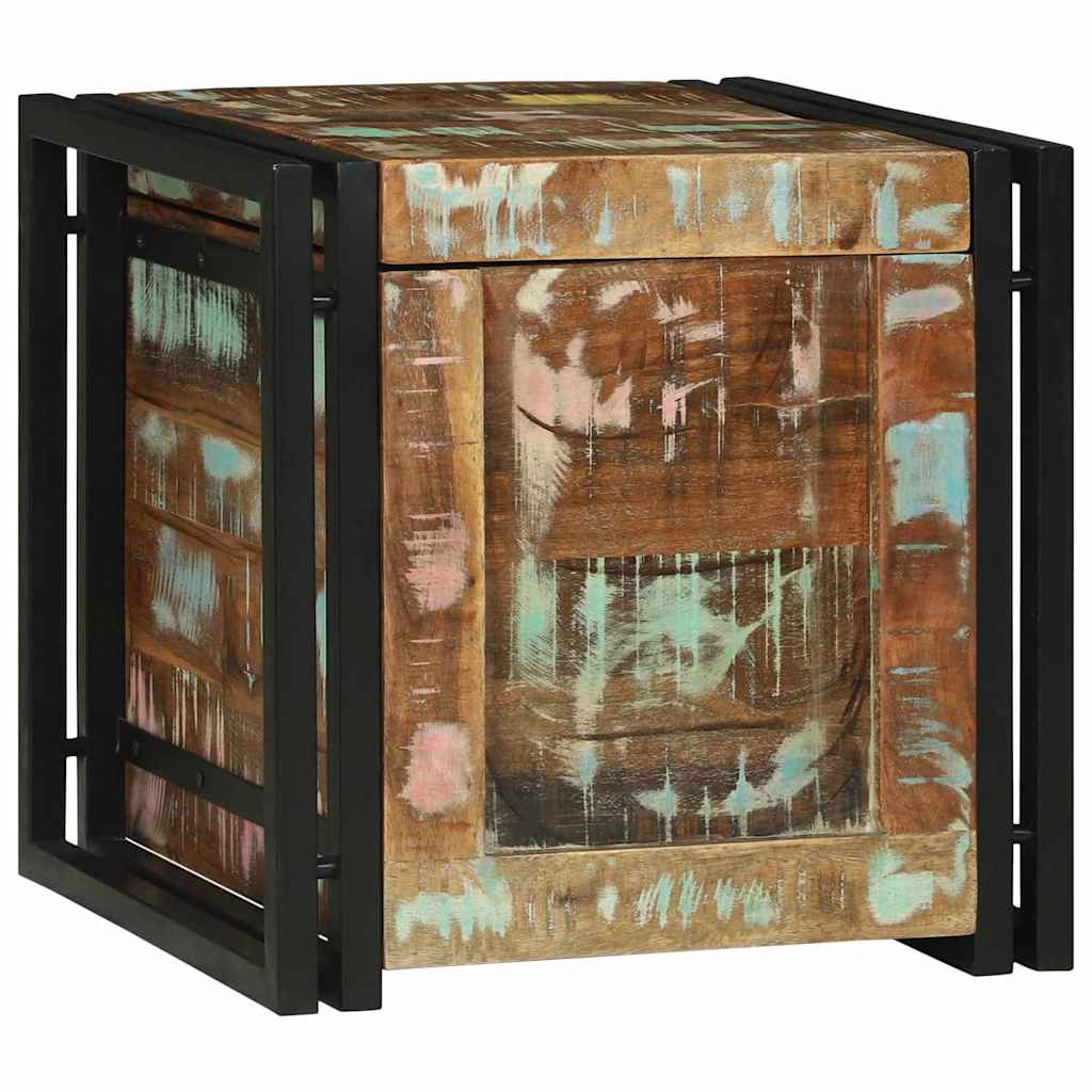 Förvaringslåda Brun och svart 40 x 40 x 40 cm Massivt Akaciaträ