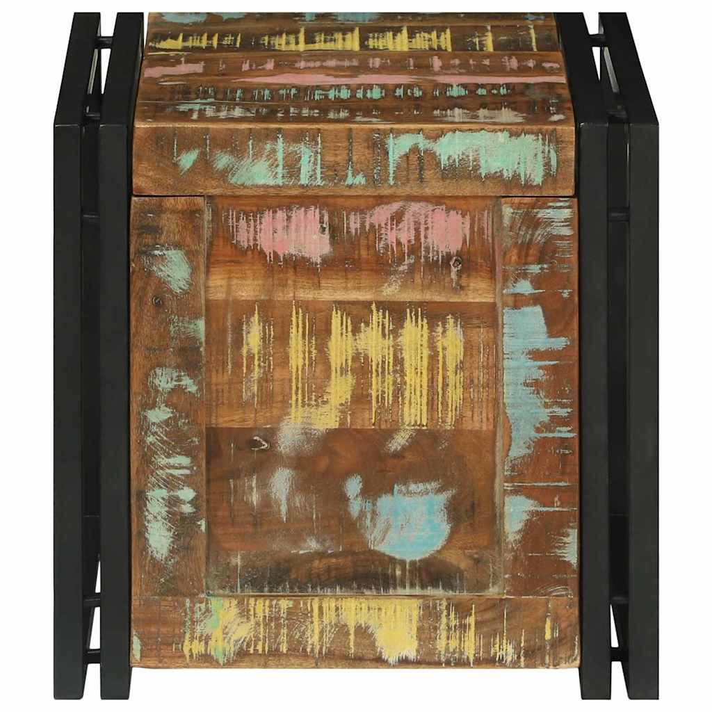 Förvaringslåda Brun och svart 40 x 40 x 40 cm Massivt Akaciaträ