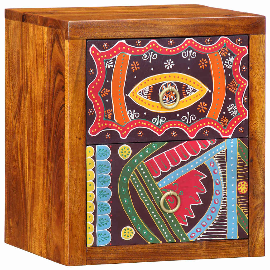 Nattduksbord 2 pcs Brun 35 x 30 x 40 cm Massivt Akaciaträ