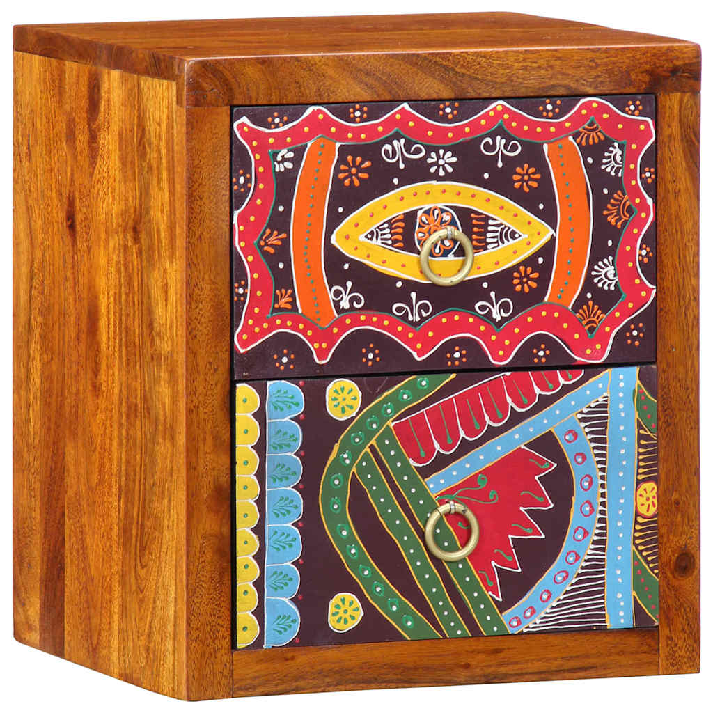 Nattduksbord 2 pcs Brun 35 x 30 x 40 cm Massivt Akaciaträ