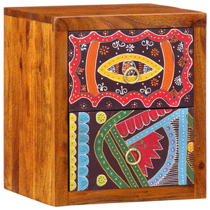 Nattduksbord 2 pcs Brun 35 x 30 x 40 cm Massivt Akaciaträ