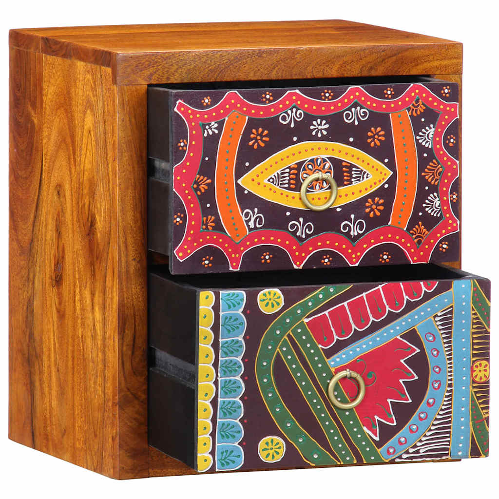 Nattduksbord 2 pcs Brun 35 x 30 x 40 cm Massivt Akaciaträ