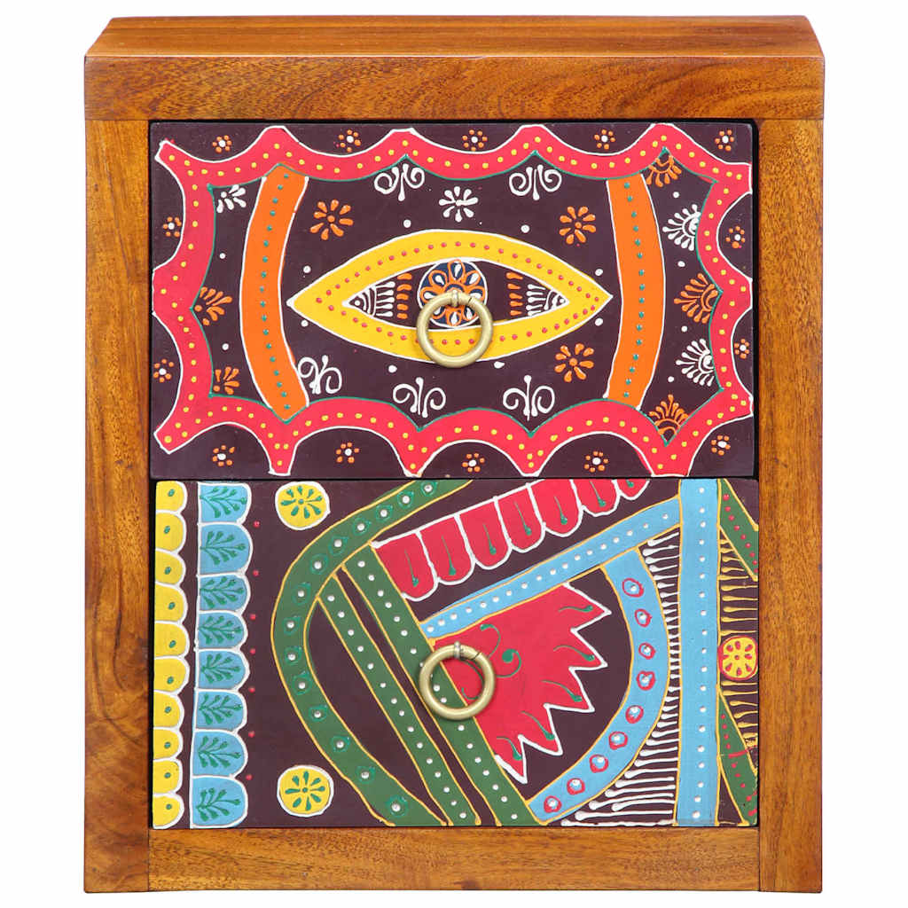 Nattduksbord 2 pcs Brun 35 x 30 x 40 cm Massivt Akaciaträ