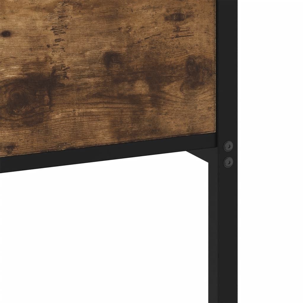 Sängram utan madrass metall rökfärgad ek 140x190 cm