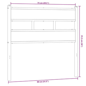 Sänggavel rökfärgad ek 75 cm Järn och konstruerat trä