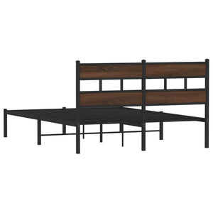 Sängram utan madrass med huvudgavel brun ek 137x190 cm