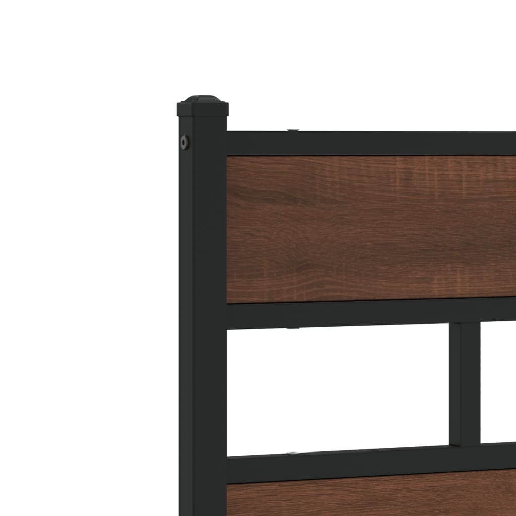 Sängram utan madrass med huvudgavel brun ek 140x190 cm