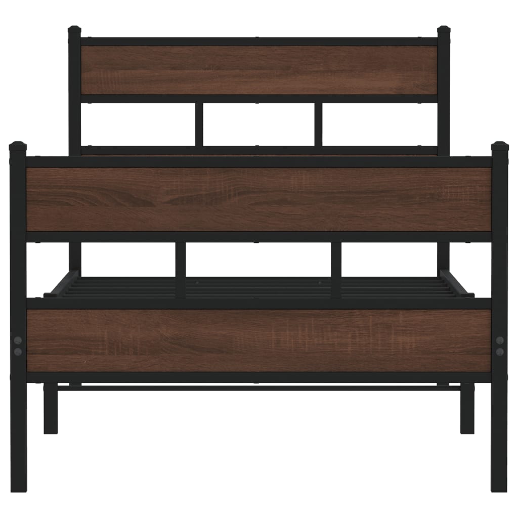 Sängram utan madrass med huvudgavel och fotgavel 90x190 cm