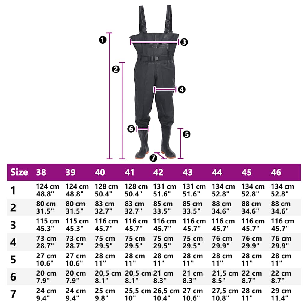 Vadarbyxor med stövlar och bälte svart strl. 41