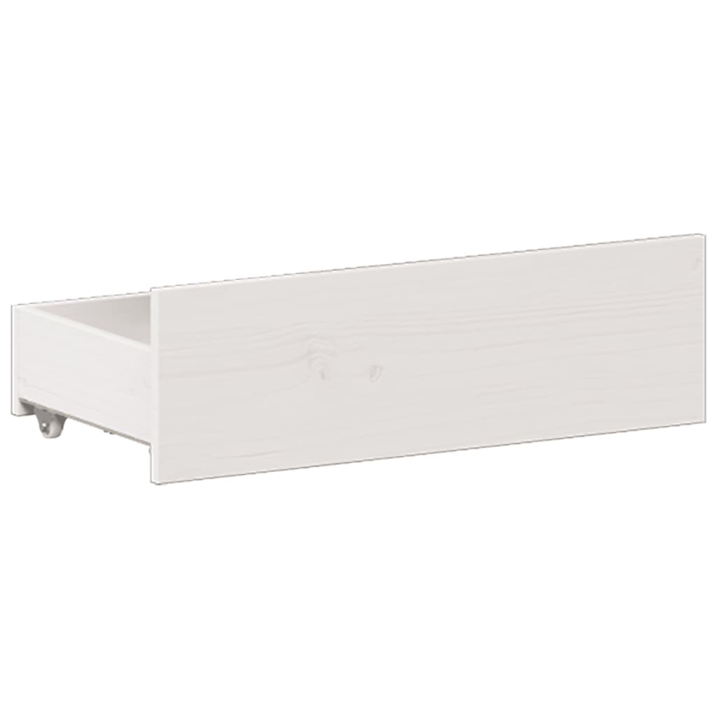 Sängram utan madrass med huvudgavel vit 200x200 cm massiv furu