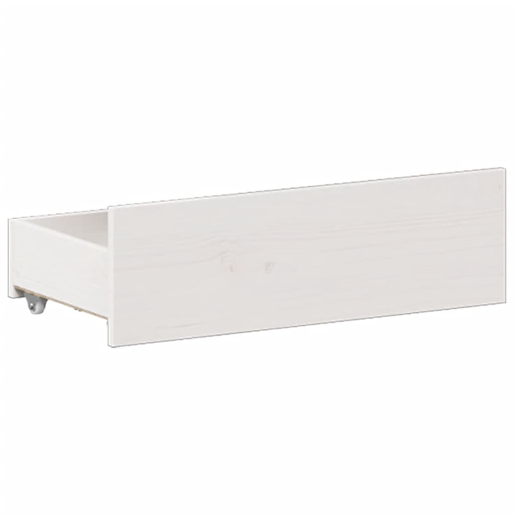 Sängram utan madrass med huvudgavel vit 180x200 cm massiv furu