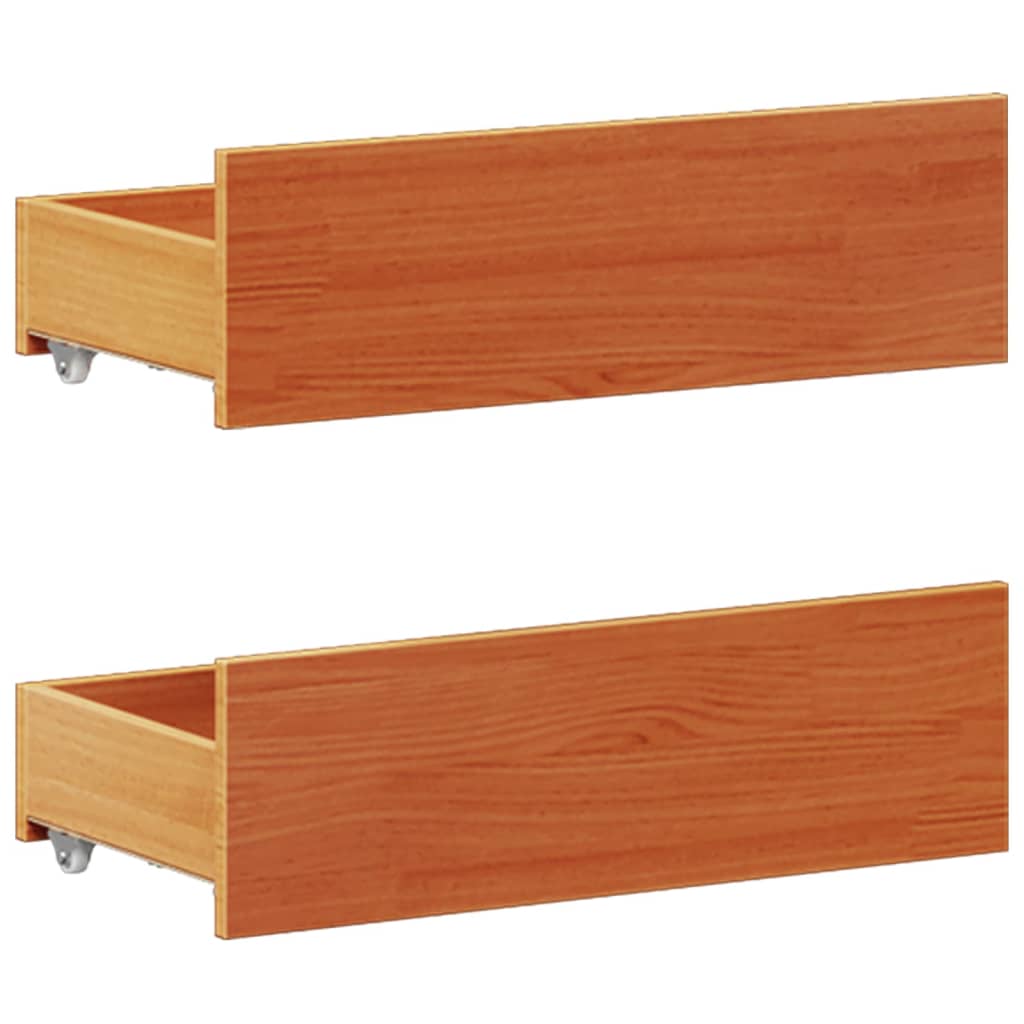 Sängram utan madrass med huvudgavel brun 180x200 cm massiv furu