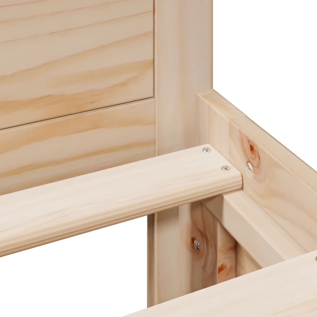 Sängram utan madrass med huvudgavel 150x200 cm massiv furu