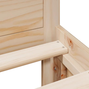 Sängram utan madrass med huvudgavel 150x200 cm massiv furu