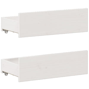 Sängram utan madrass med huvudgavel vit 150x200 cm massiv furu