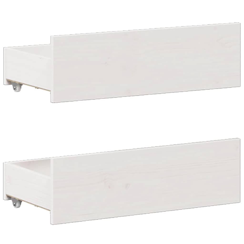 Sängram utan madrass med huvudgavel vit 140x200 cm massiv furu