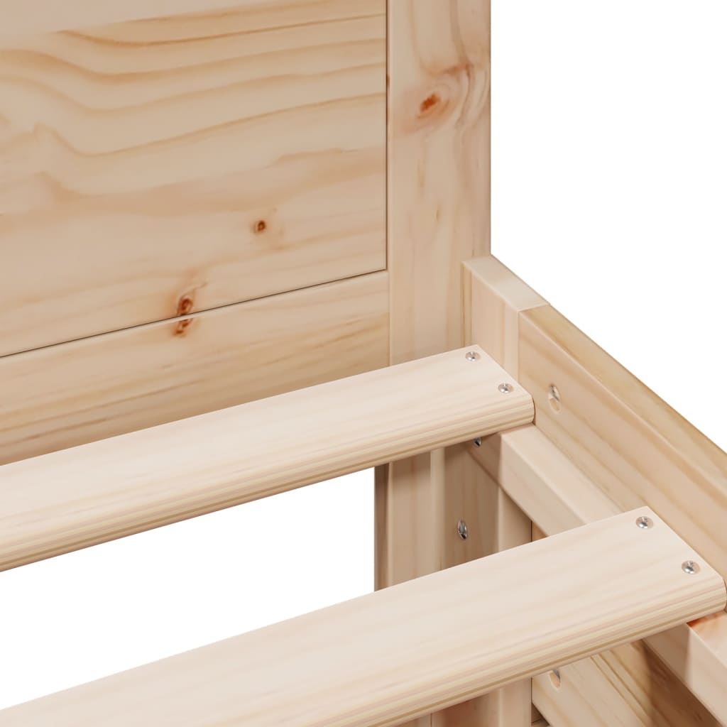 Sängram utan madrass med huvudgavel 100x200 cm massiv furu