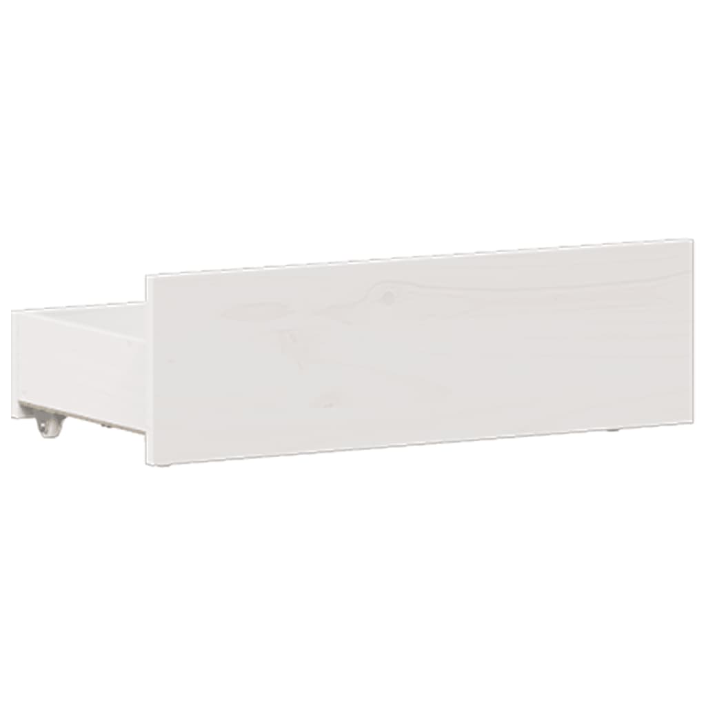 Sängram utan madrass med huvudgavel vit 135x190 cm massiv furu