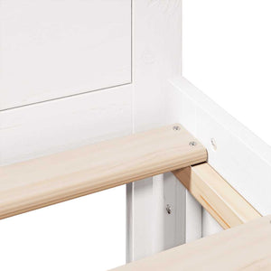 Sängram utan madrass med huvudgavel vit 120x190 cm massiv furu