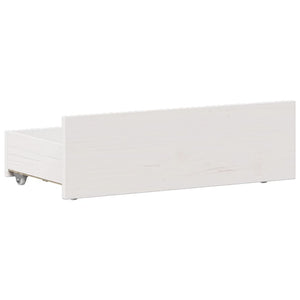 Sängram utan madrass med huvudgavel vit 75x190 cm massiv furu