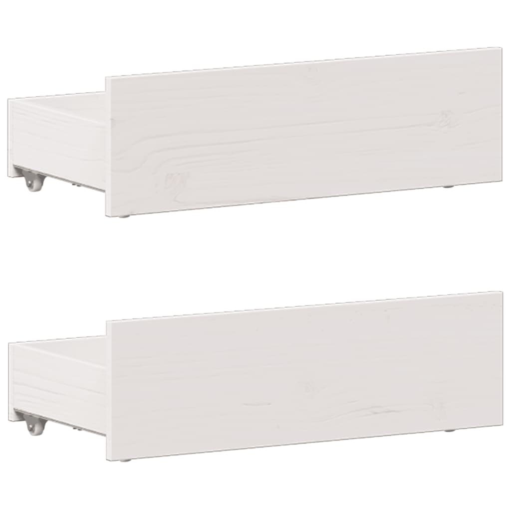 Säng med bokhylla utan madrass vit 90x190cm massiv furu