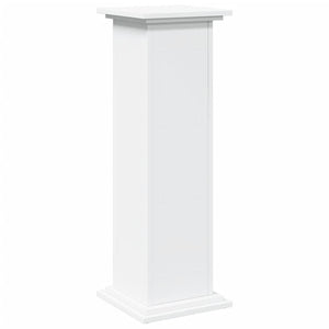 Piedestal med förvaring vit 31x30x90 cm konstruerat trä